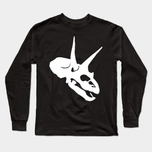 Terra Fossil Triceratops Head White Long Sleeve T-Shirt